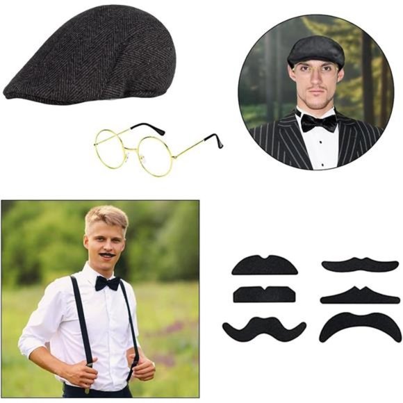 Men's Costume, Mafia Gatsby Costume Accessories Gangster Halloween 1920s - Picture 5 of 6